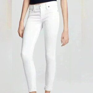 True religion Serena skinny  white and gold jeans 25